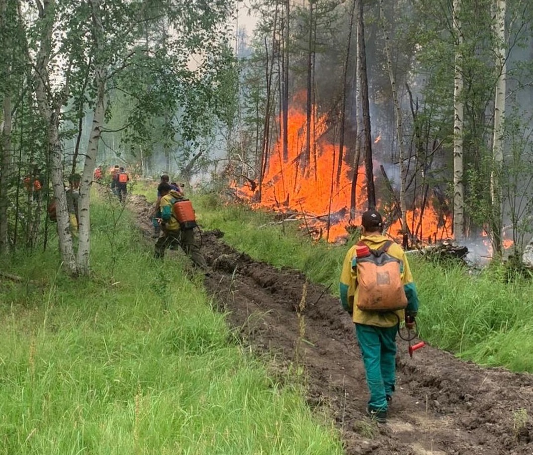 Лесные пожары в Кобяйском районе Якутии тушат 270 человек