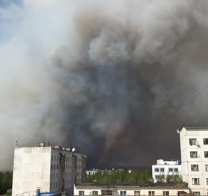 Более 40 человек тушат лесной пожар у поселка Светлый Мирнинского района Якутии