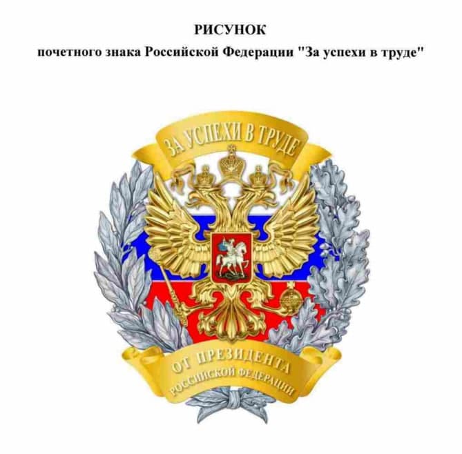 Новый почетный знак «За успехи в труде» появился в России