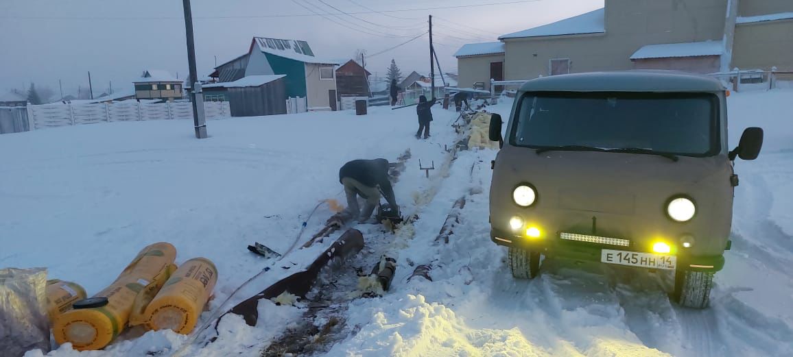 Работу теплотрассы восстановили в якутском селе Октемцы