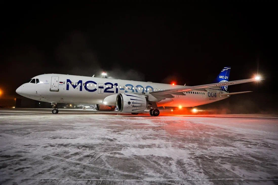 Самолет МС-21-300 прибыл в Якутск на испытания в условиях низких температур