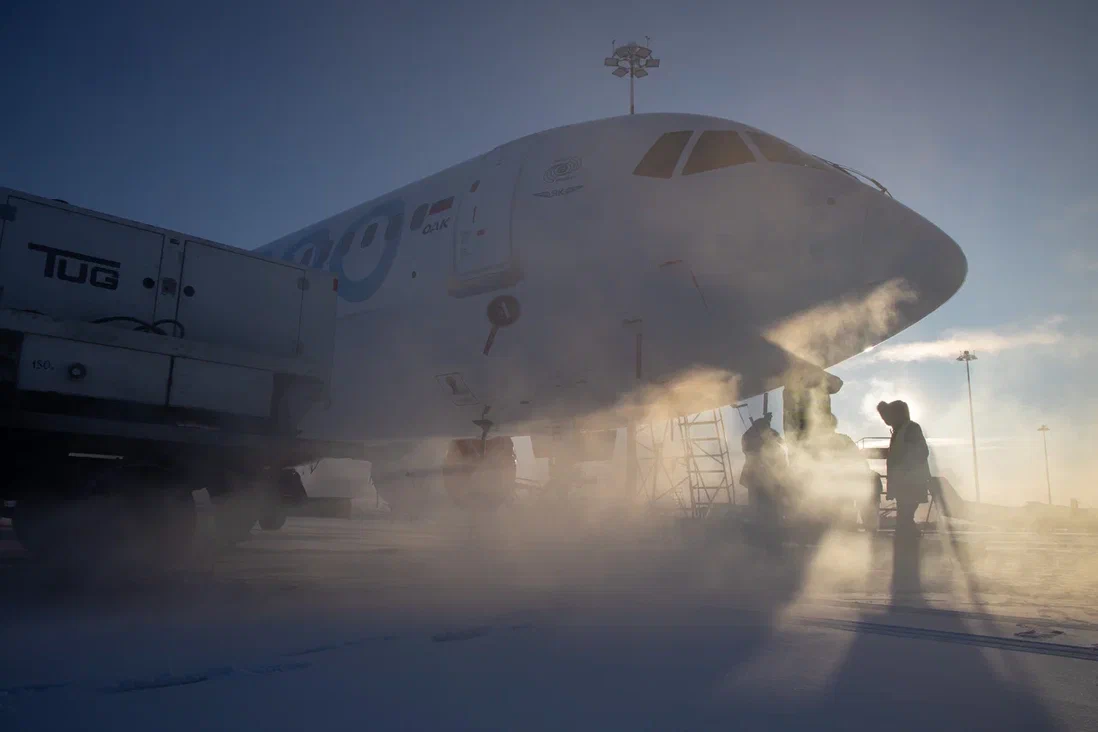 Самолет МС-21-300 прошел испытания при морозах -30°С в аэропорту Якутска