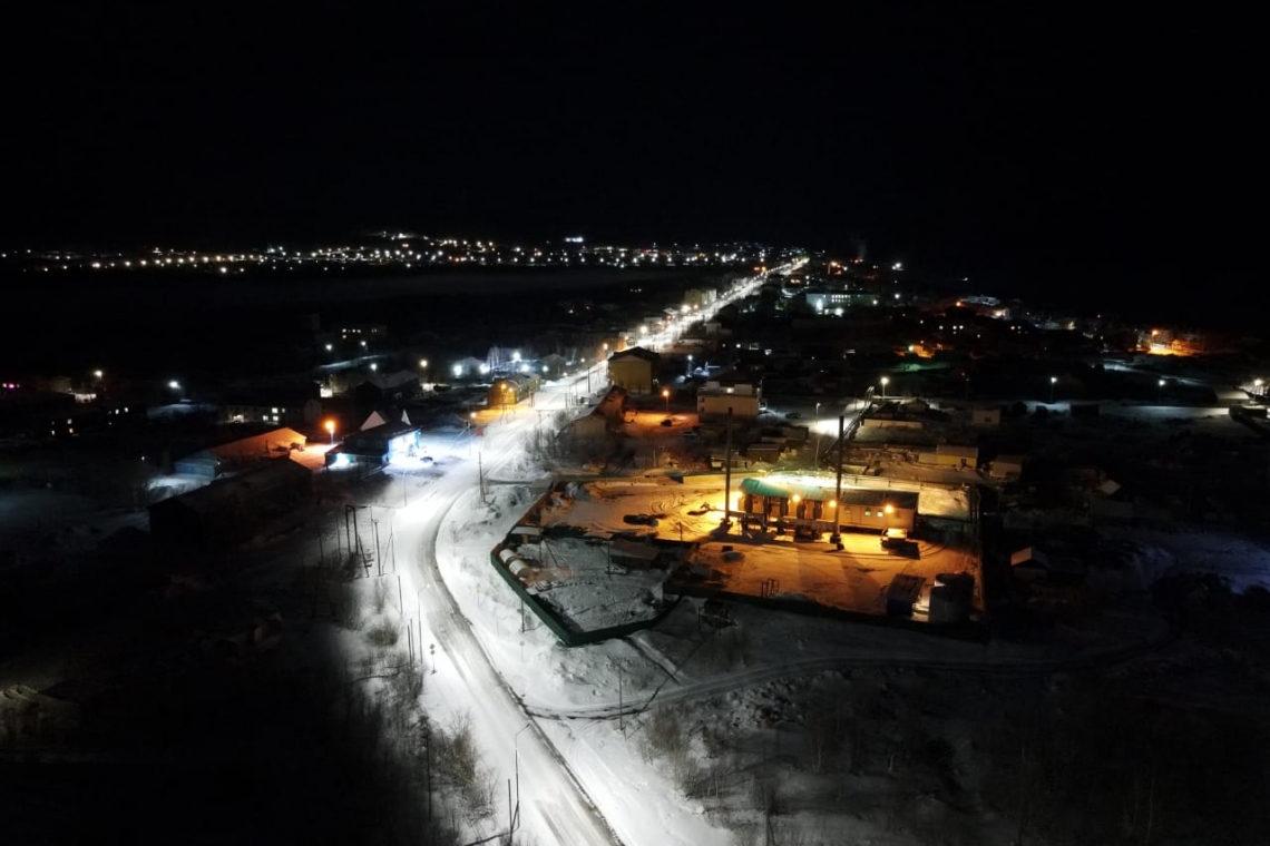 Свыше трех километров уличного освещения ввели в поселке Сангар в Якутии