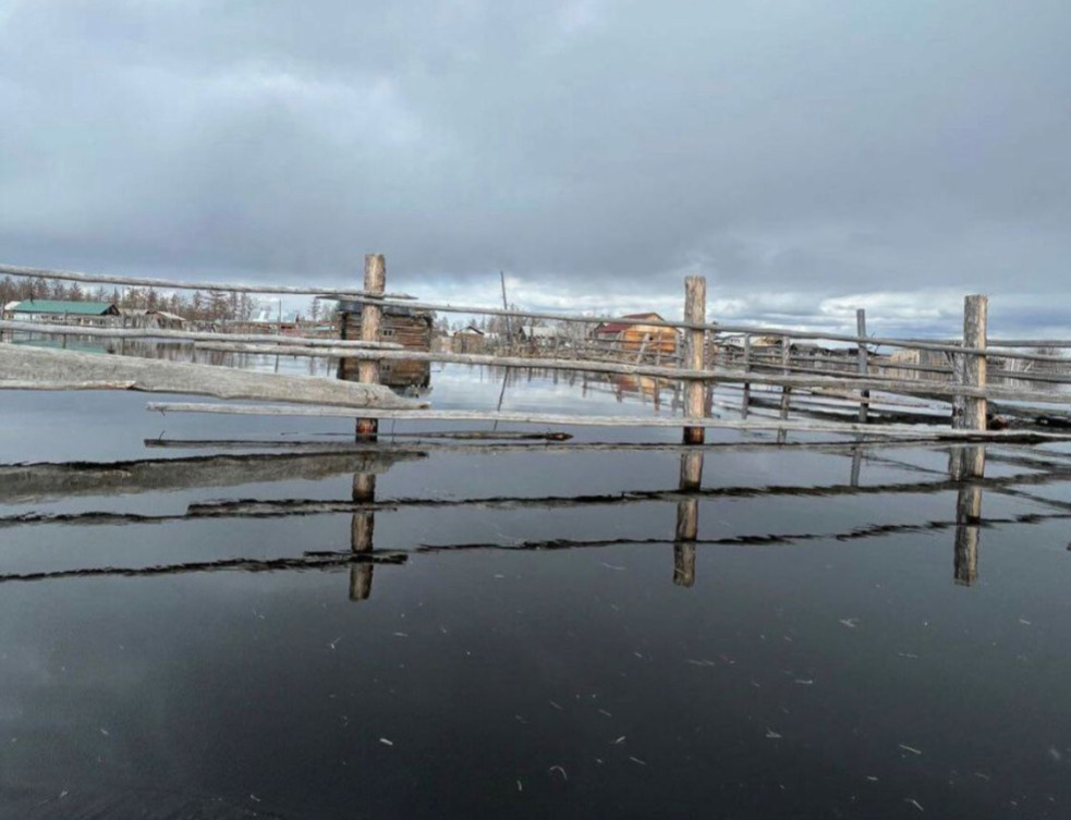 Уровень воды поднялся в селе Чагда Кобяйского района Якутии
