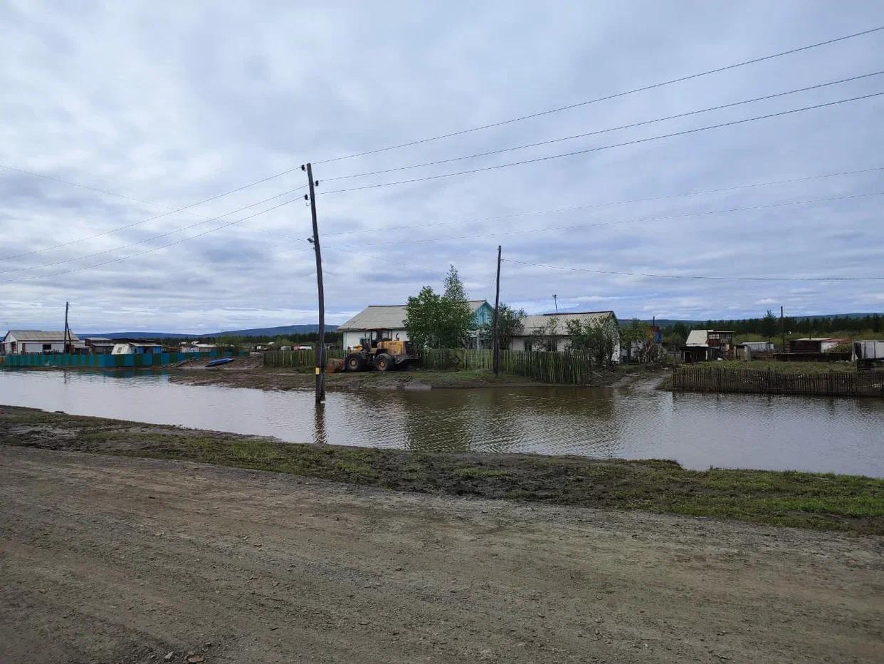 Вода убывает из подтопленного села Хайысардах в Якутии