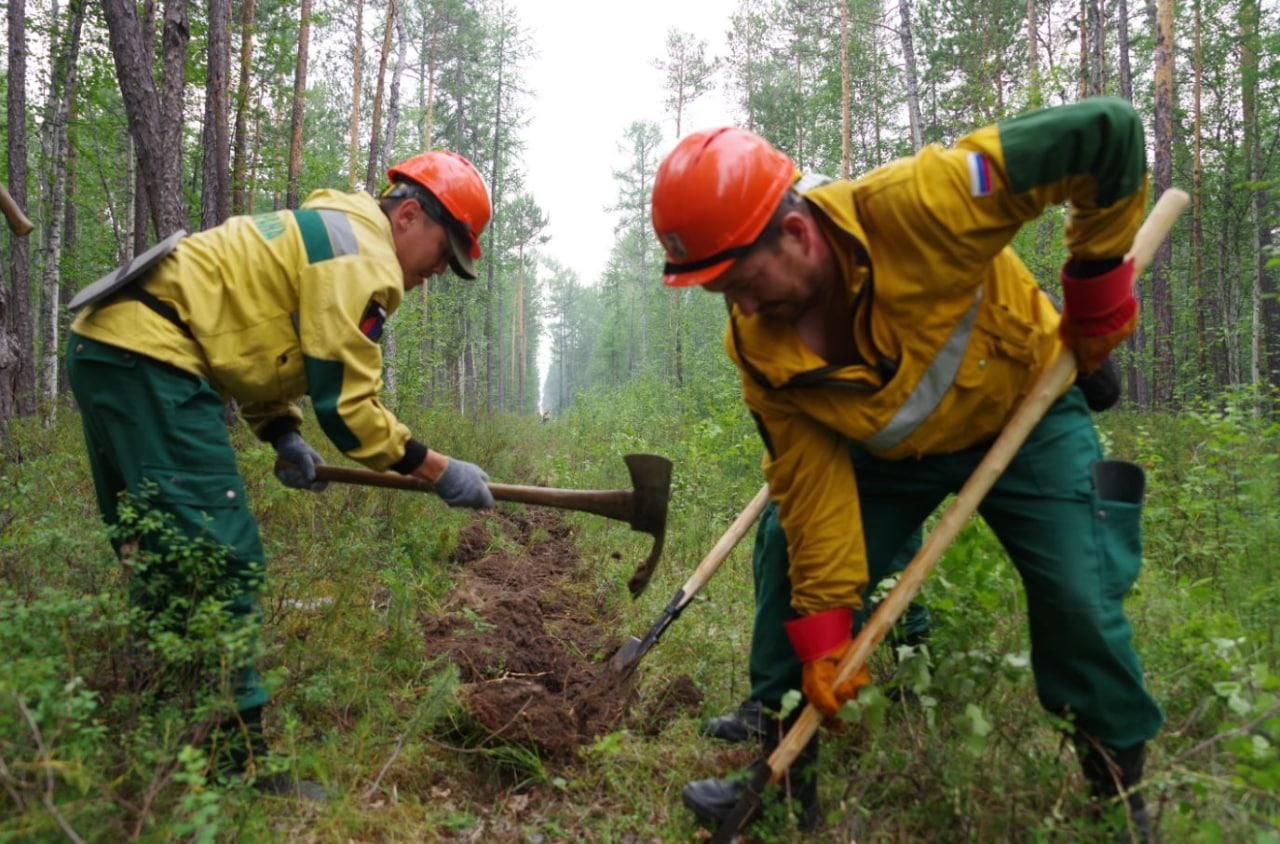 Лесные пожары тушат в двух районах Якутии