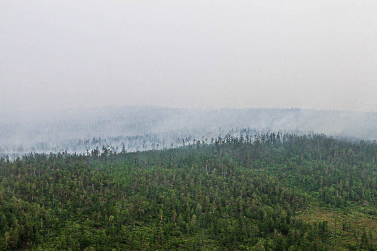 Лесной пожар площадью свыше 1,1 тыс гектаров потушили в Якутии
