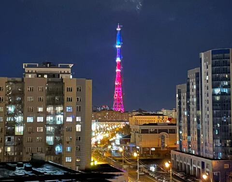 Подсветка телебашни Якутска окрасится цветами флага Запорожской области 2 ноября