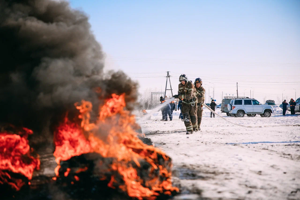 Тушение условного природного пожара воспроизвели в Якутии