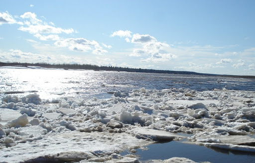 Ледоход начался на реке Лене на территории Ленска