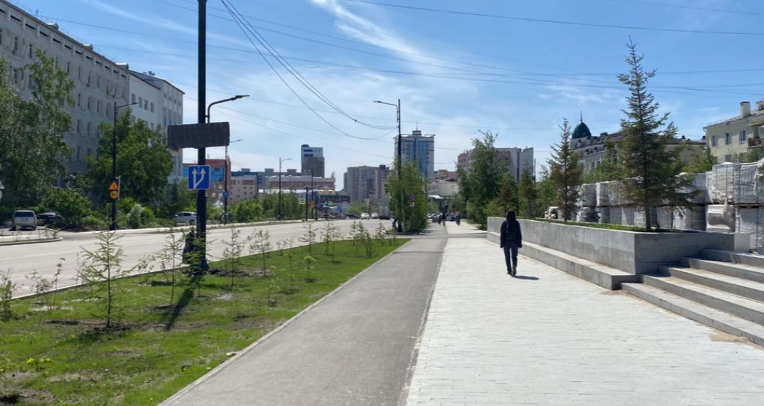 Завершающие работы капремонта идут на проспекте Ленина в Якутске