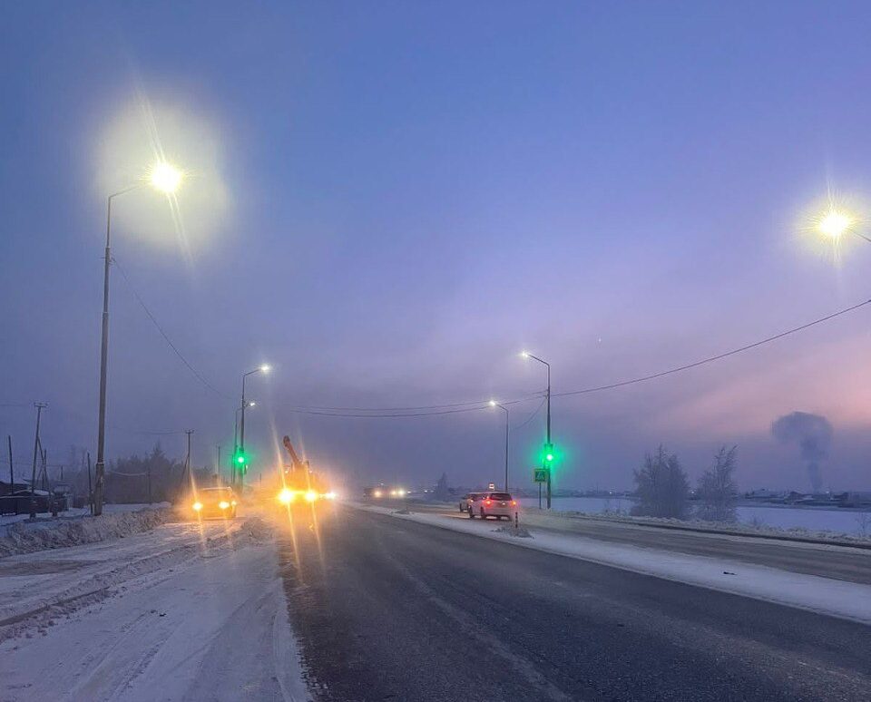 Освещение подключили на автодороге «Нам» в Якутии