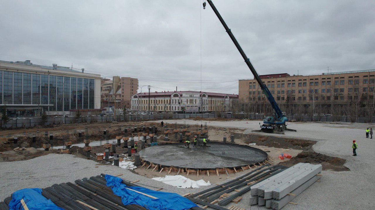 Благоустройство площади Ленина в Якутске: В июне начнется основной монтаж фонтана